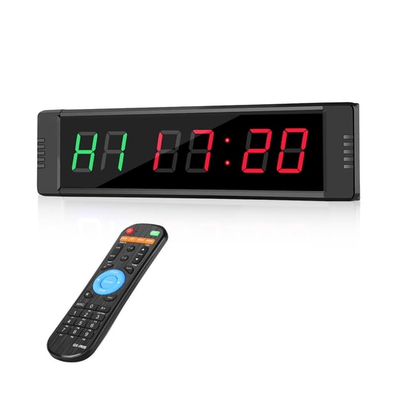 Progmable Timers Gym Stopwatch Fitness Interval Wall-mounted Interval Timer 1'' Clock Timer Big Home ,Multi-Functional