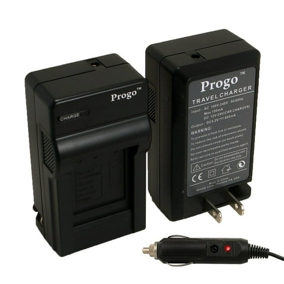 Progo Digital Camera Battery Home & Travel Charger with Car Adapter. For Sony NP-FW50 Battery, BC-TRW