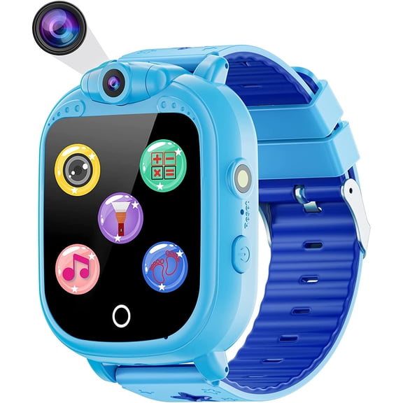Prograce H3 Kids Smart Watch with Rotatable Camera, Bluetooth, Touchscreen, Music, Pedometer, Flashlight - Blue