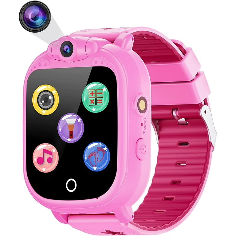 Prograce Kids Smartwatch Tracker Digital Camera Games Music Player Pedometer FM Radio Flashlight Pink Walmart