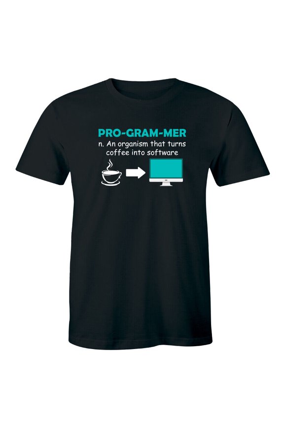 Programer Organism That Turns Coffee Into Software Men's Funny Definition Shirt