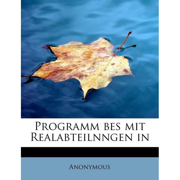 Programm Bes Mit Realabteilnngen in (Paperback)