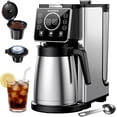 thumbnail image 1 of Programmable 5 Cup Drip Coffee Maker, Single Serve Hot & Iced Machine for K Grounds, 95oz Removable Reservoir, 6–24oz Brew Size, Strong Brew, Stainless Steel Thermal Carafe, Black, 1 of 4