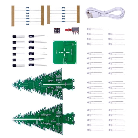 Programmable Christmas Tree Colorful Easy Making with Multiple Light Modes Educational Circuit Project