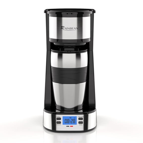 Programmable Coffee Maker with Removable Permanent Filter Basket, Auto Shut-Off, Single-Serve, Lightweight