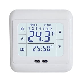 Programmable Digital Room Thermostat, White 100x100x60mm, LCD, Weekly Schedule, for Heating Control