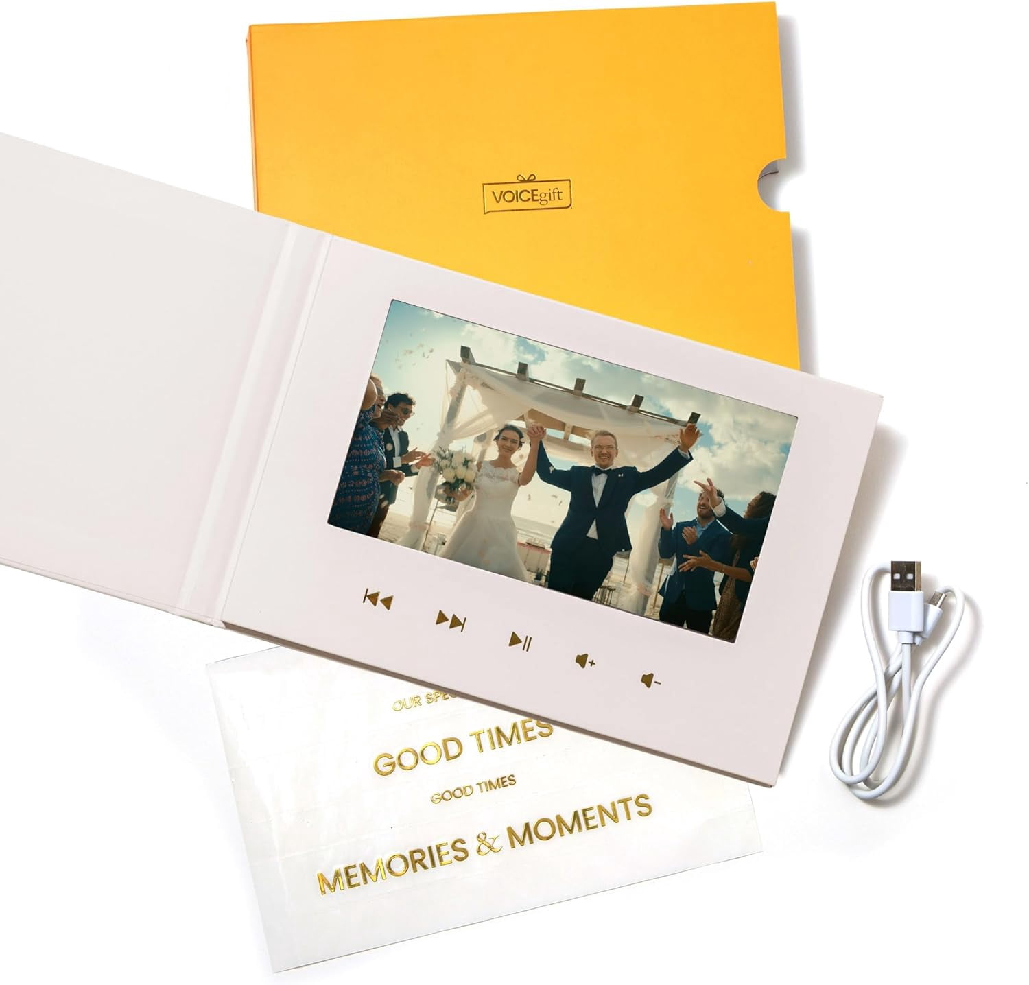 Programmable HD Video Book - Greeting Card Included Audio and Video Recorder for Wedding, Engagement, Christmas, Anniversary, Birthday with 8GB Memory