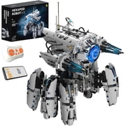 Programmable Hexapod Robot Technic Building Kit, STEM Sci-Fi War Machine Six-Legged Robot with Dual Control, App & Remote Control, Light-Up Cyber Technic Mecha Sets 1406 PCS