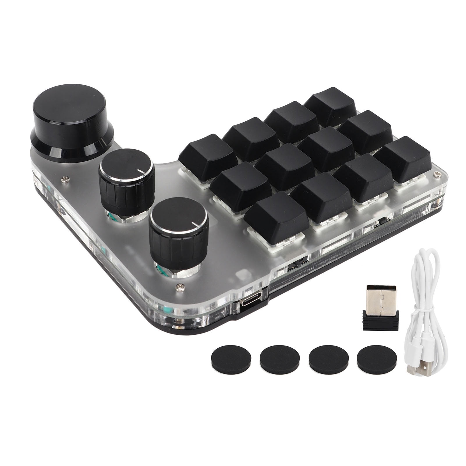 Programmable Keyboard with RGB 3 Knob 12 Keys 2.4G USB Reception
