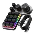 thumbnail image 1 of Programmable Keypad for PC Programmable Macro Keyboard 12 Keys 4 Knob Custom Gaming Keypad USB Wired Dual Mode Shortcut Keypad Multimedia Control for PC Programmers Black White ABS, 1 of 5