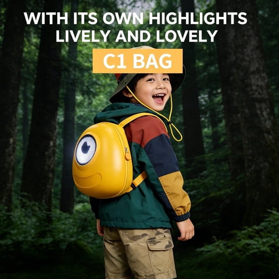 Programmable LED Backpack, Hard Shell Waterproof Smart Backpack with Customizable DIY Screen, Adjustable Lightweight Rucksack, Yellow/White/Pink