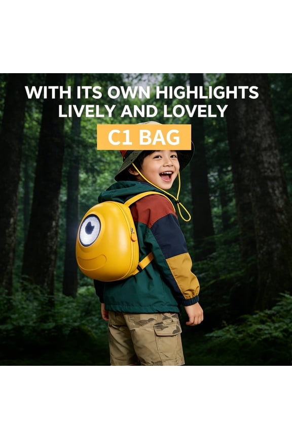 Programmable LED Backpack, Hard Shell Waterproof Smart Backpack with Customizable DIY Screen, Adjustable Lightweight Rucksack, Yellow/White/Pink