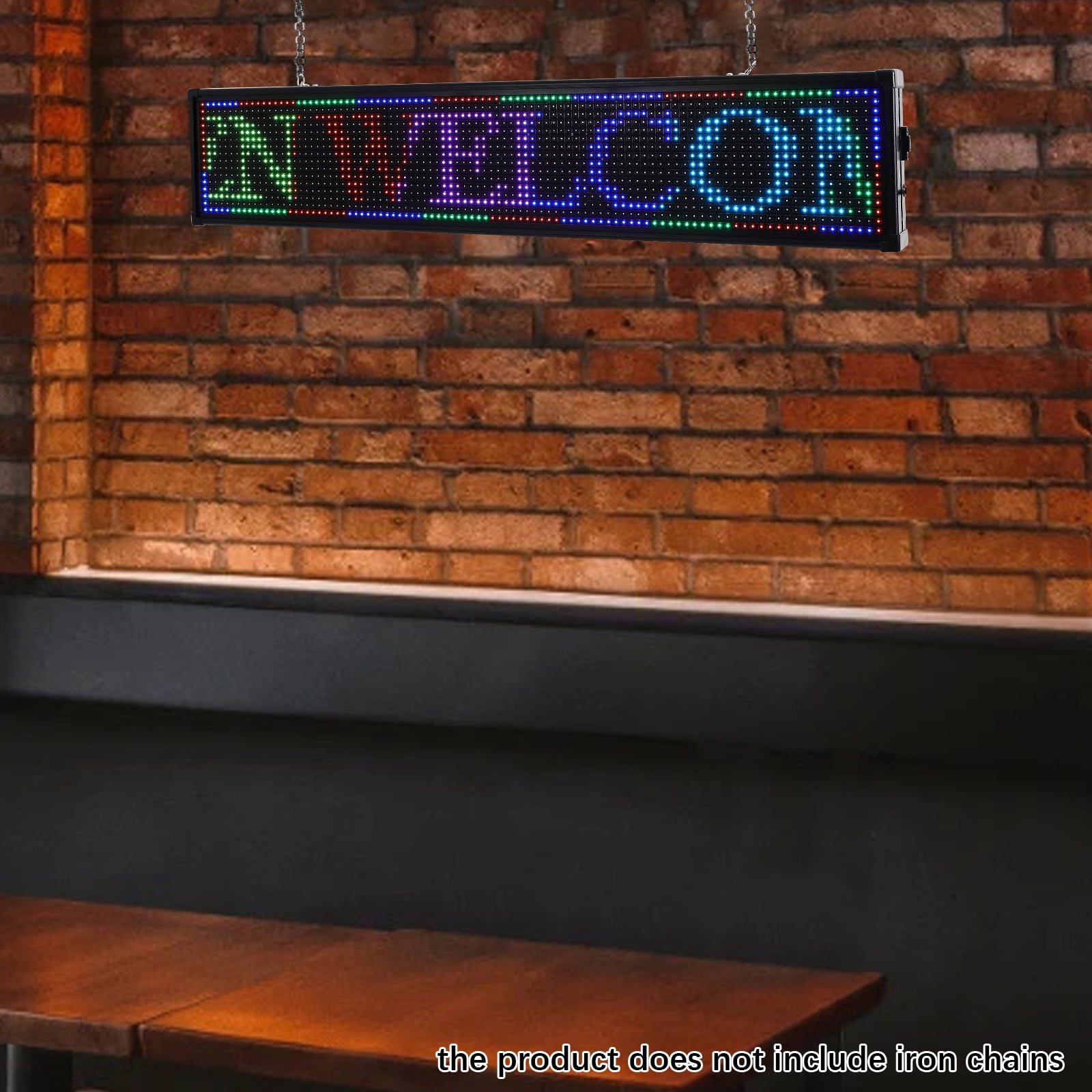 Programmable LED Message Sign 40 x 8 Inch, WiFi & USB Controlled ...