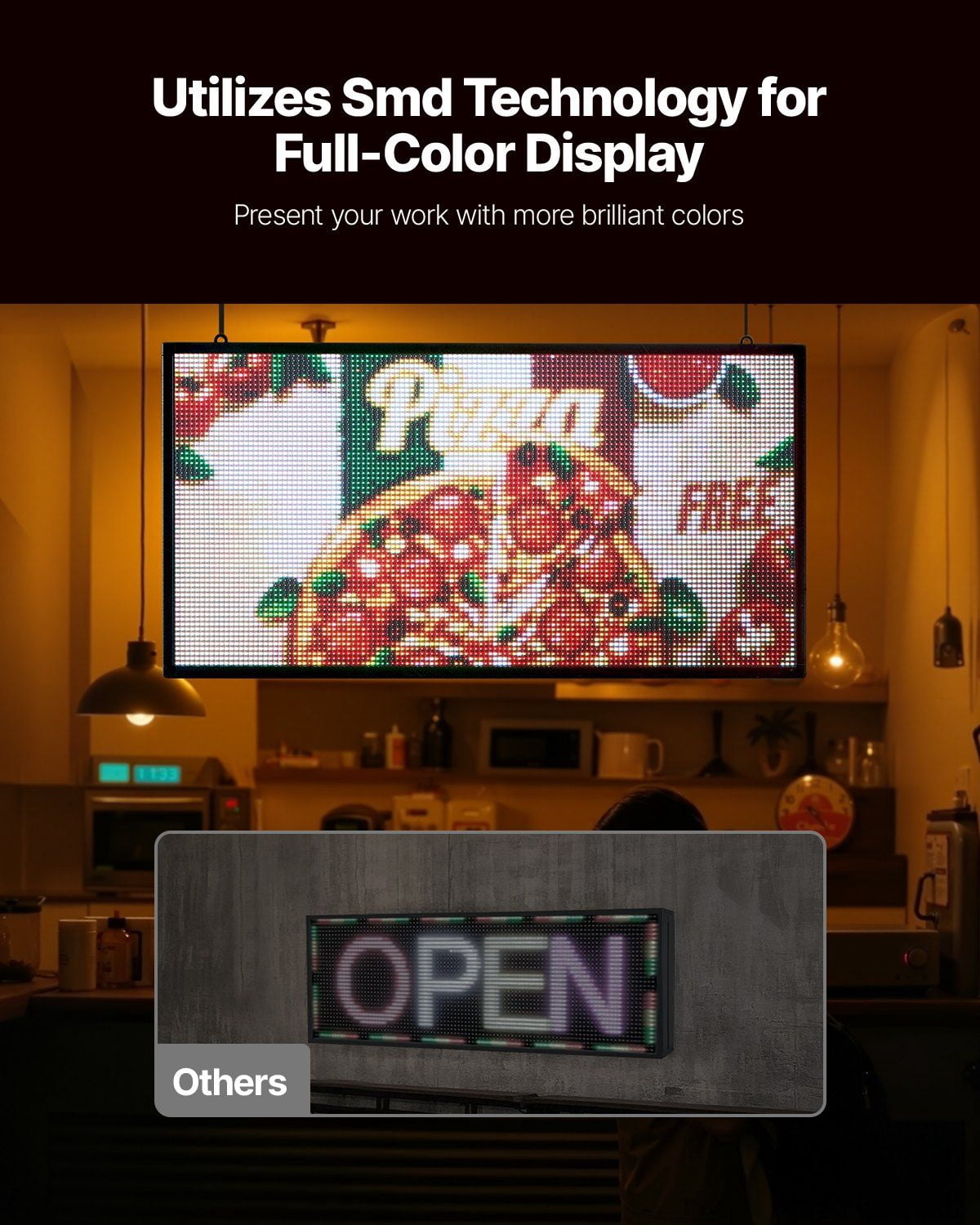 Programmable LED Sign,P5 Full Color Flexible Digital Scrolling Panel ...