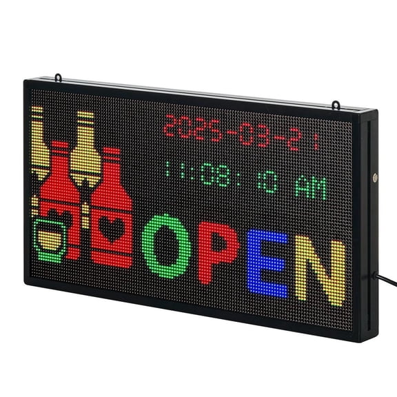 Programmable Led Sign P5 Full Color Flexible Digital Scrolling Panel Bluetooth App Control Diy Custom Text Pattern Gif Display Indoor 27X14 In