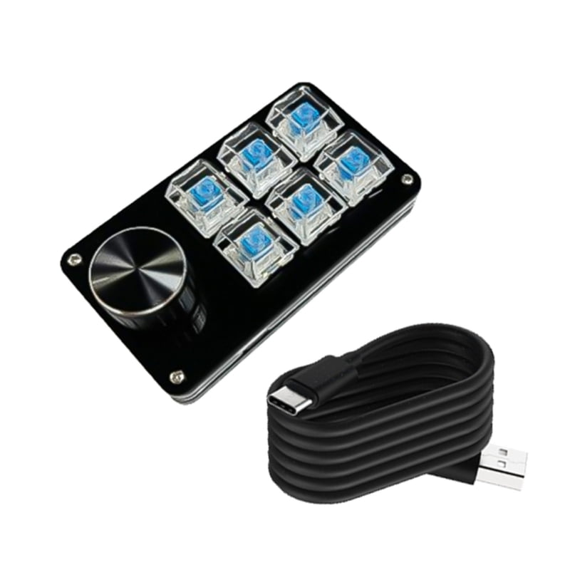 Programmable Macro Keyboard With Customizable Knob,3key/4key/6key/8key Mechanical Gaming Keypad, Hot Swappable Switches
