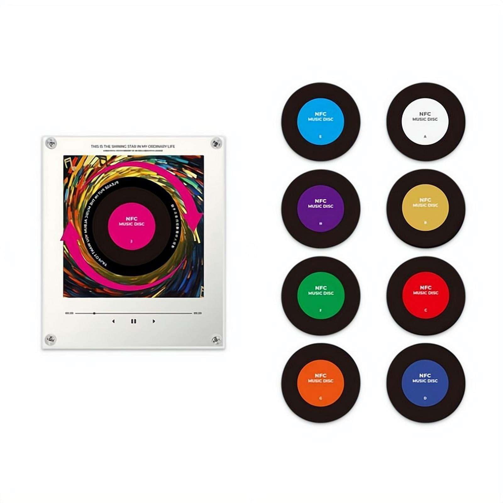 Programmable NFC Music Box Fridge Magnet, Rotating Vinyl Record