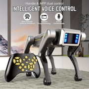 Programmable RC Robot Dog, Long Remote Control Range, Voice Command & APP Interaction, Multi Action Modes Dance Kung Fu Feeding, Indoor Outdoor Play Toy, Birthday Holiday Gift for Kids