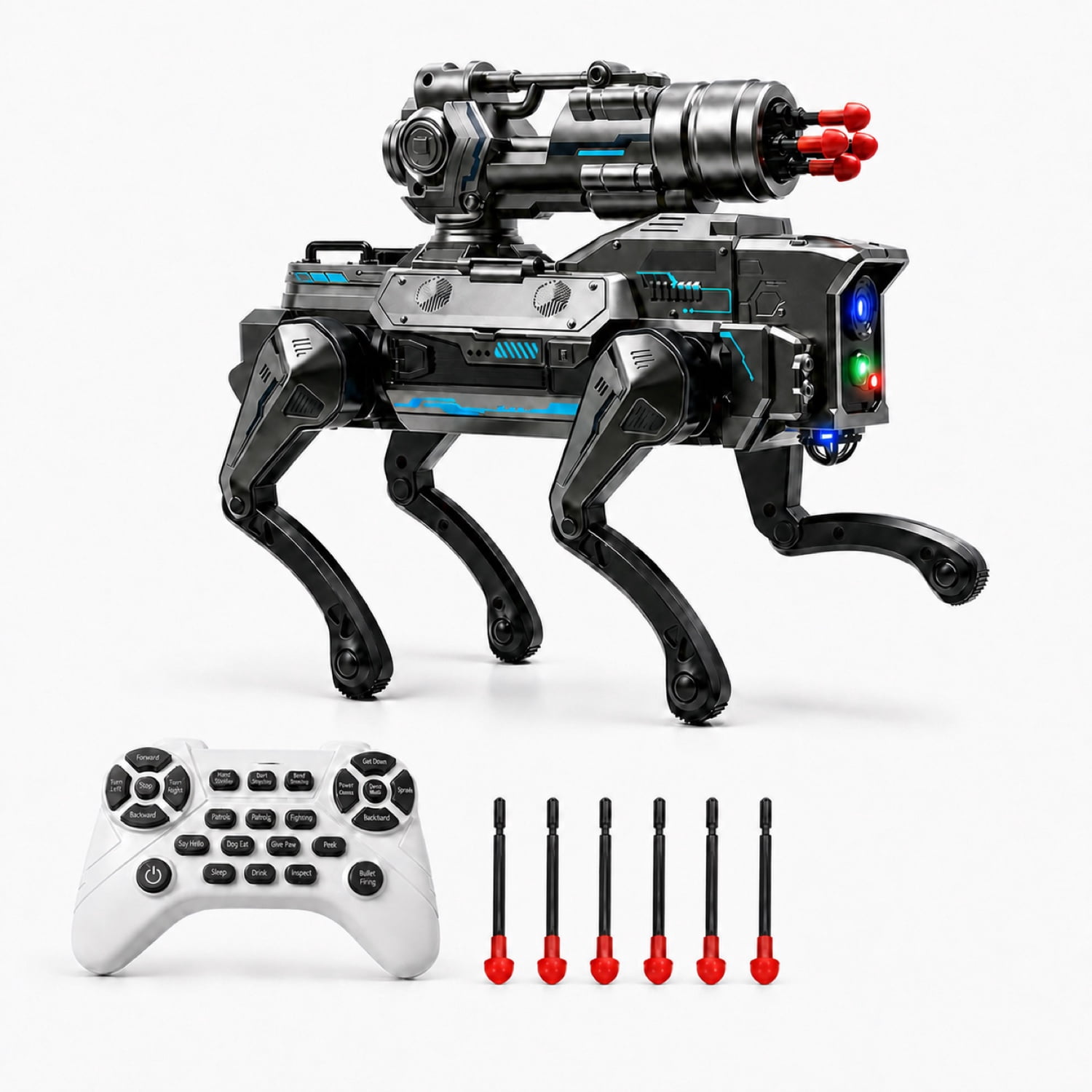 Programmable Robot Dog for Kids Ages 6-12, Wolf-Inspired Remote Control ...