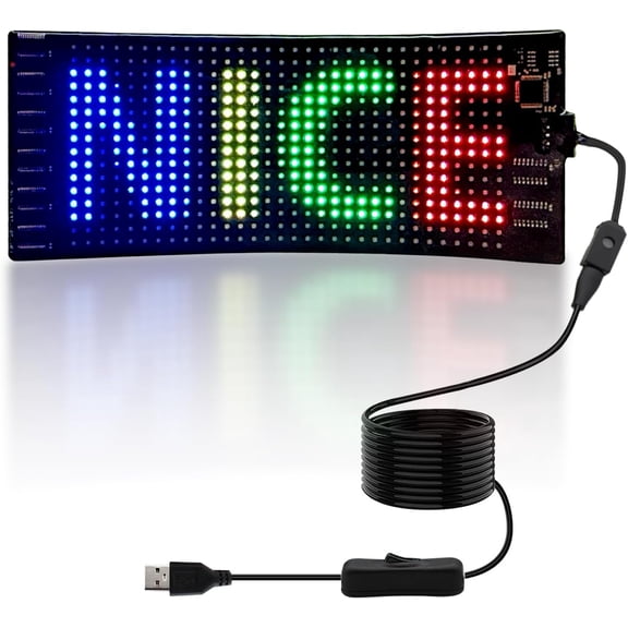 Programmable Scrolling Sign - Full Color Display Board with APP Control - Custom Text & GIF Patterns - for Business Advertising & Displays (Full Color, 7" x 3")