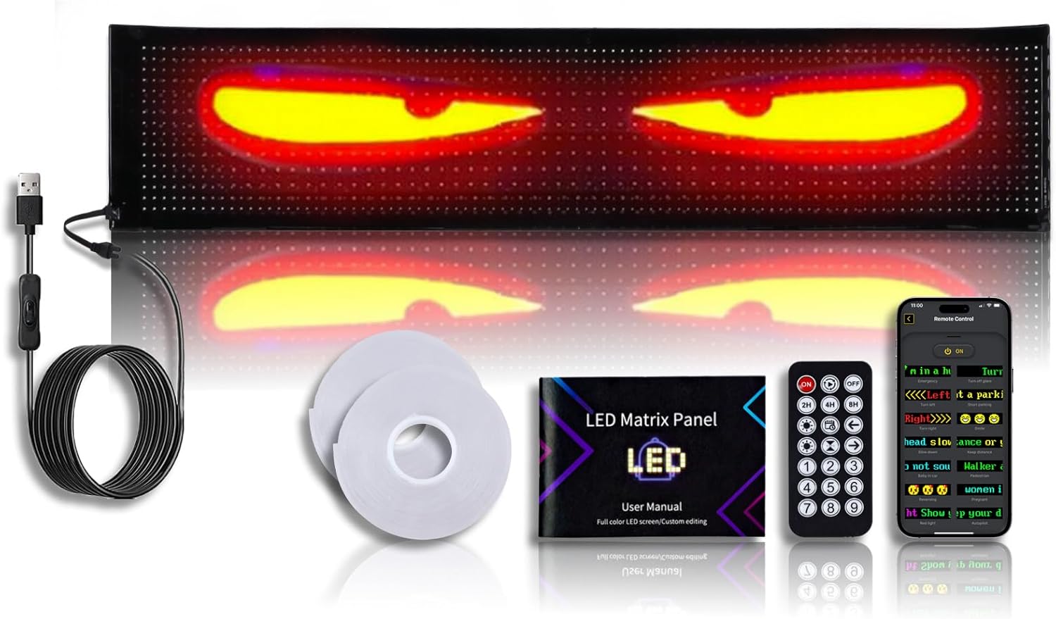 Programmable Sign for , Devil Eyes Light for Windshield, Flexible ...