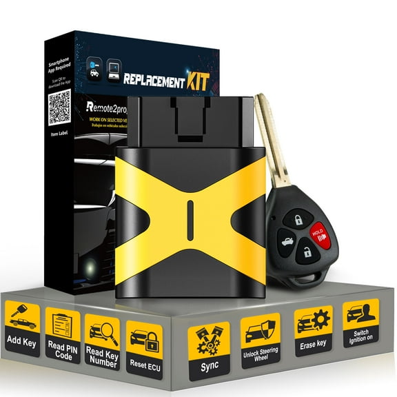 Programmable Slef Programming Remote Control and Uncut Blade 4D67 Car Key Fob Replacement for 2008-2010 Toyota Corolla/2008-2012 Avalon with FCC: GQ4-29T