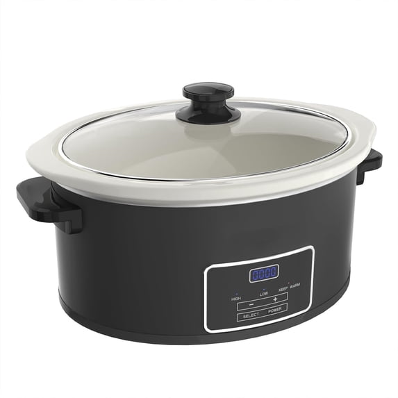 Programmable Slow Cooker with Timer Keep Warm - Small Kitchen Appliance for Family Dinners