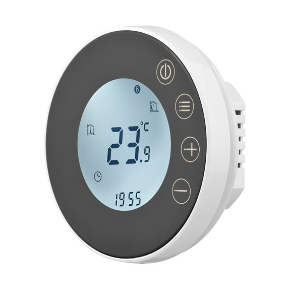 Programmable Smart Digital Thermostat Room Temperature Controller with Round Backlight LCD Touchscreen for Home School Office Hotel