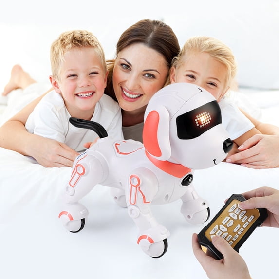 Mntpdp Programmable Smart RC Robot Dog Toy with Remote Control, Dancing, Singing, Interactive, STEM Learning for Kids Ages 3+, Pink, 1-Count