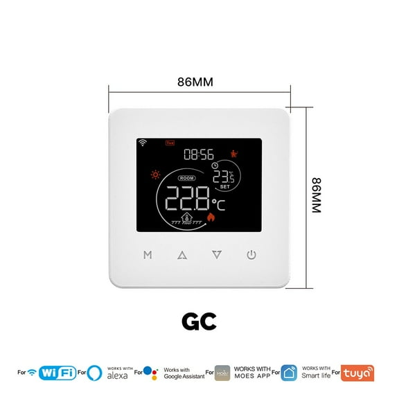 Programmable Smart/Thermostat For Water Electric Gas Boiler Floor Heating, WiFi Remote Control Via ForTuya Smart/Life App, For Alexa Voice Control, Energy Saving Weekly Timer(Boiler heating)