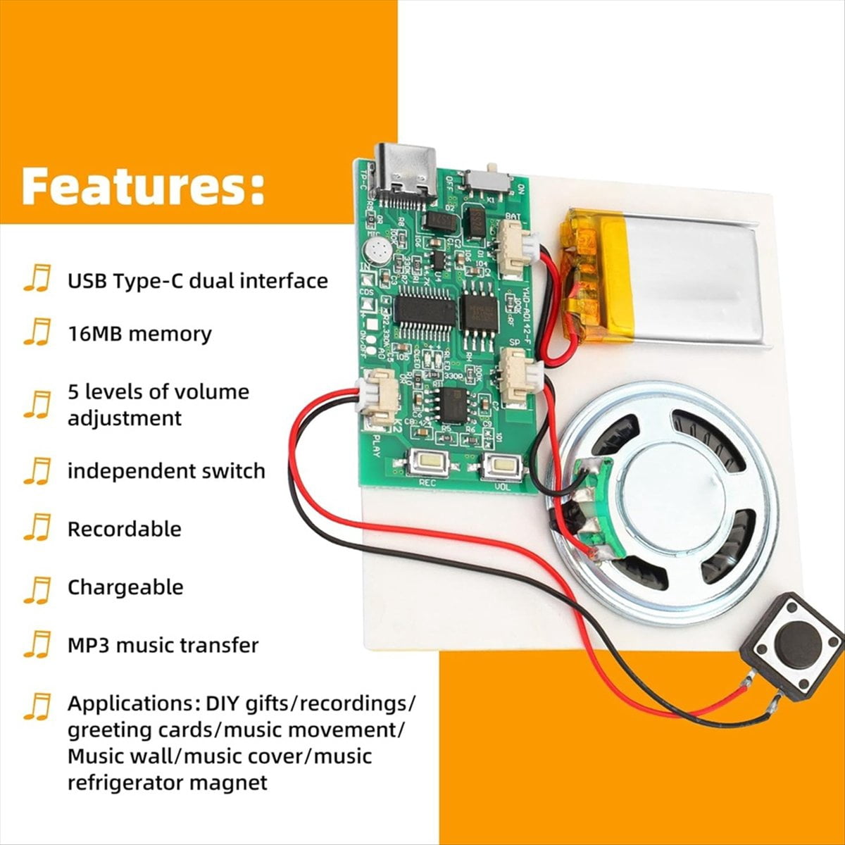 Programmable Sound Chip Programmable Sound Recorder Module - DIY Music Voice Recording Module ...