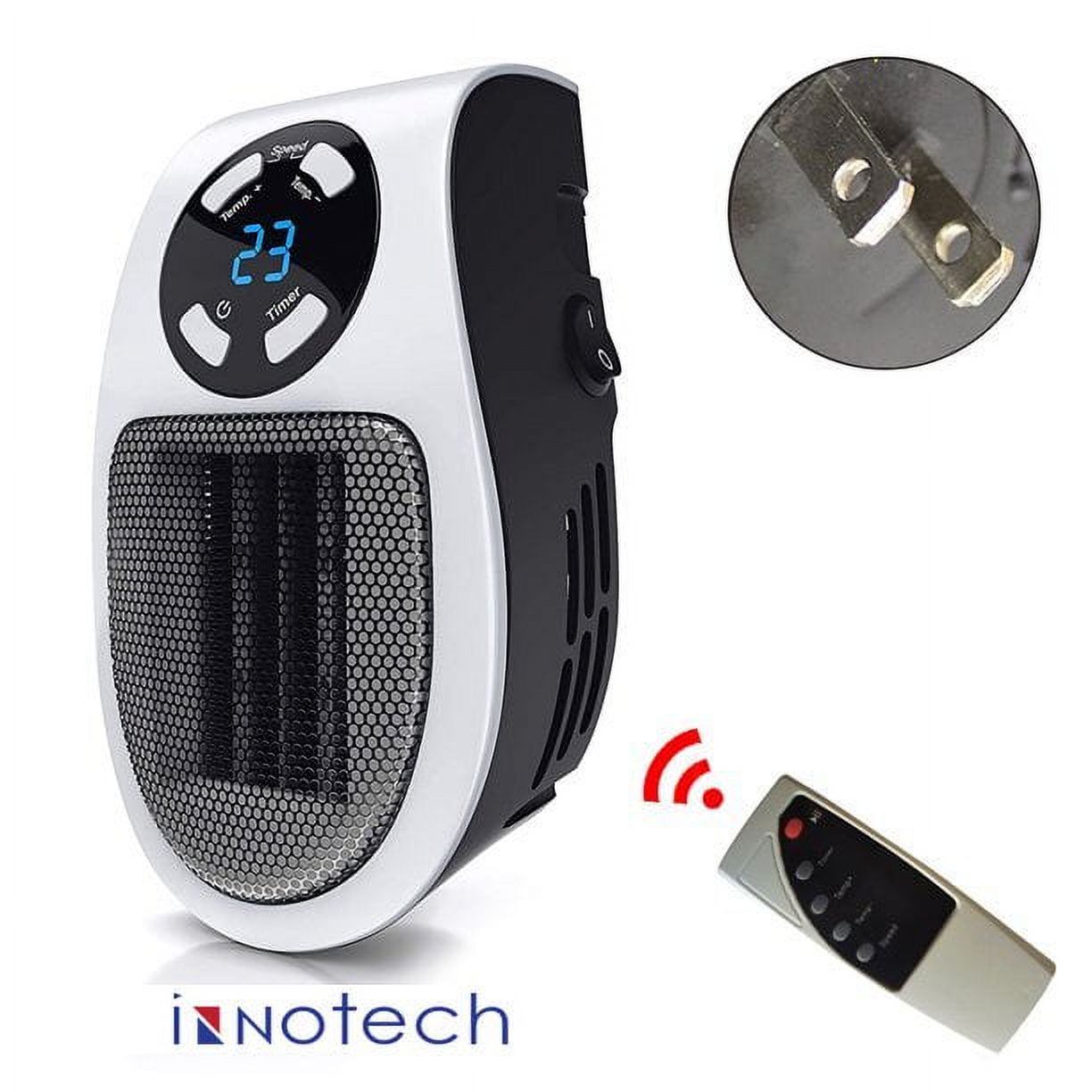 Programmable Space Heater with Led Wall Outlet Heater with Adjustable