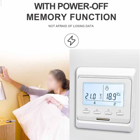 Programmable Temperature Controller Thermostat For Electric Floor Heating White 16A Fangkenuo