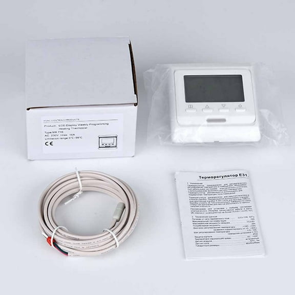 Programmable Temperature Controller Thermostat For Electric Floor Heating White 16A
