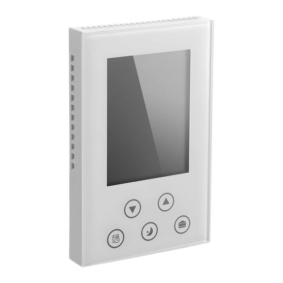 Programmable Thermostat 7-Day, Underfloor Heating, Heat Pump Compatible, GFCI, LED Backlight, Energy Saving - White Wall Thermostat