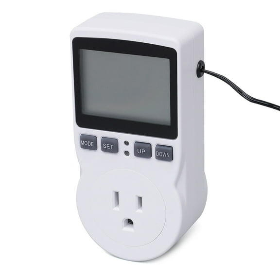 Programmable Thermostat Plug LED Display Temp Controller Outlet Heater Cooler Digital Temperature Controller Thermostat Timer Switch Socket Day/Night Control