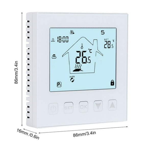 Programmable Thermostat for Radiant Underfloor Heating, Household Intelligent Remote Control Temperature Controller Floor Heating Thermostat AC230V 50/60HZ for Small House
