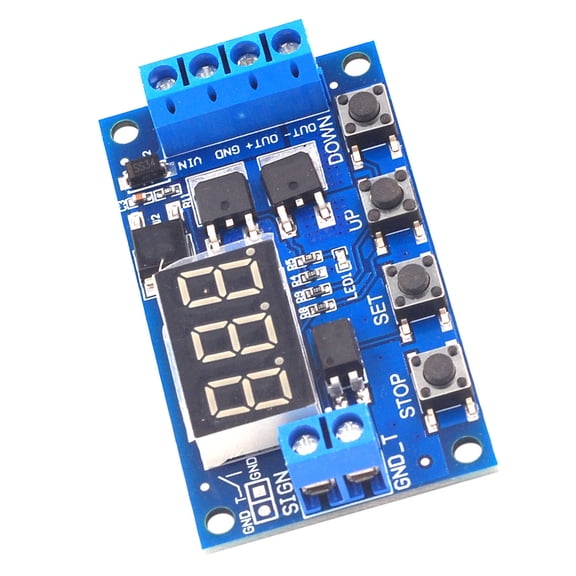 Programmable Triggering Cycle Delay Timer Switching Cycle Timing Module With Quiet Operate And Reverse Polarity Protections
