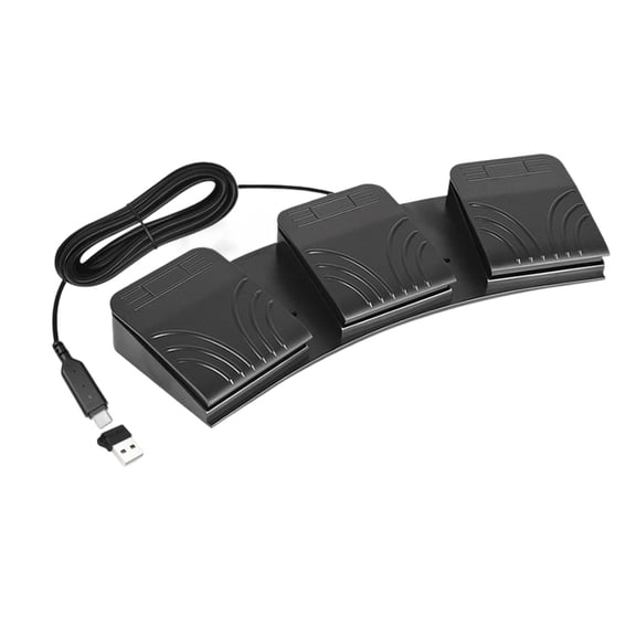 Programmable USB Triple Foot Pedal 3 Key Customizable Keyboards Control for PC Gaming Office Equipment