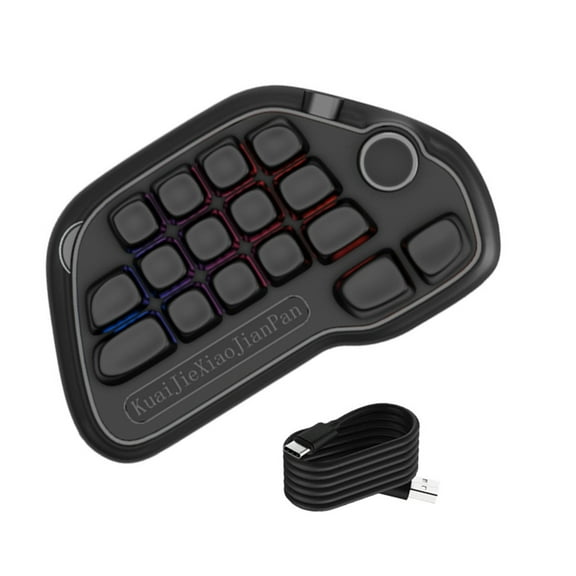 Programmable wireds Mechanical Numpad 17 Hot Swappable USB Number Pad with RGBs Backlighting and PBTs Keycaps Laptop