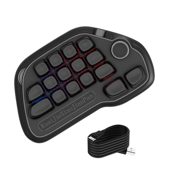 Programmable wireds Mechanical Numpad 17 Key Hot Swappable USB Number Pad with RGBs Backlighting and PBTs Keycaps Laptop PC
