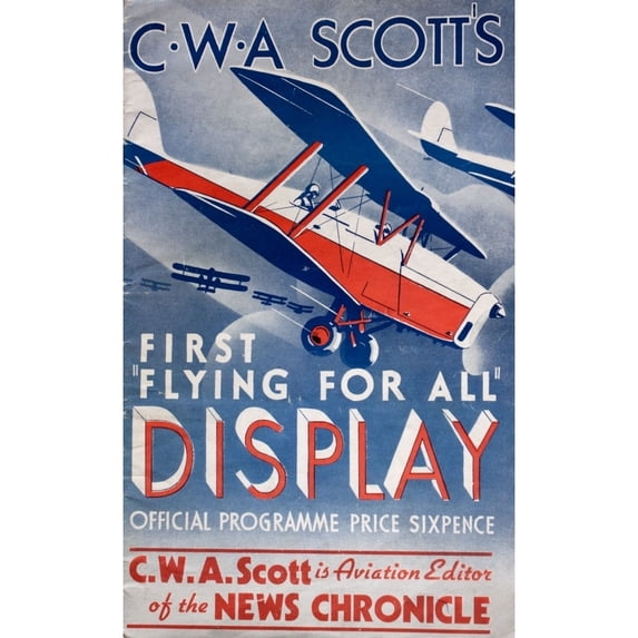 Programme Cover, C W A Scott'S First Flying For All Display Print By Mary Evans Picture Libraryonslow Auctions Limited