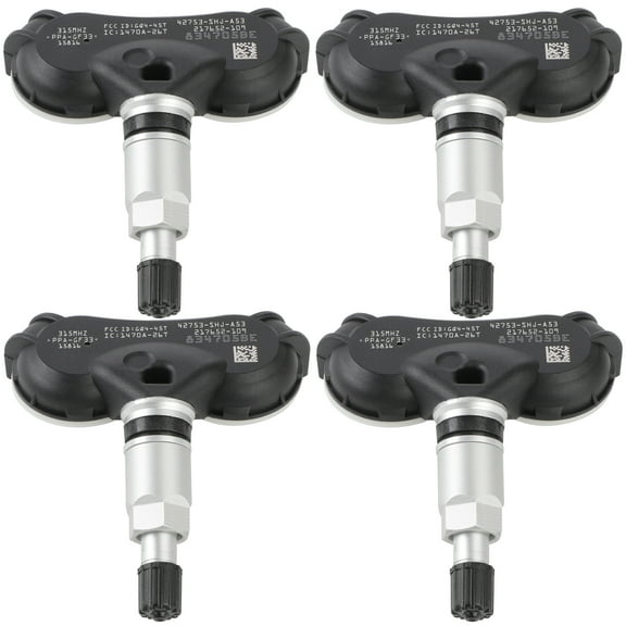Programmed TPMS Tire Pressure Monitoring System Sensor Tire Pressure Sensor Kit Replacement Fits 2004-2006 Acura MDX 2005-2008 Acura RL 2006-2014 Honda Ridgeline 2005-2008 Honda Pilot 4pcs 315MHz