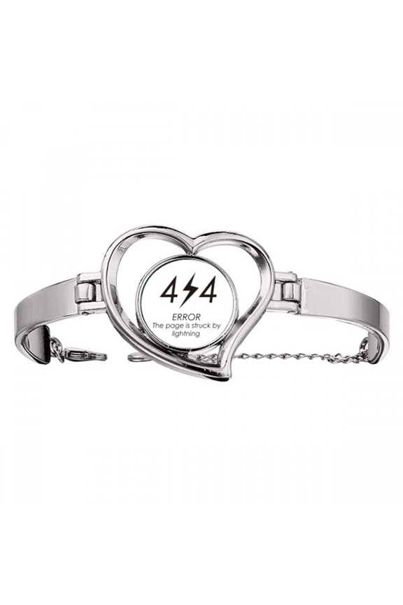 Programmer 404 Error Page Bracelet Heart Jewelry Wire Bangle