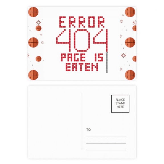 Programmer 404 Error Page Is Eaten Basketball Postcard Set Thanks Card Mailing Side 20pcs