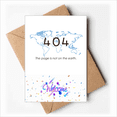 thumbnail image 1 of Programmer 404 Error Page Not On Earth Welcome Back Greeting Cards Envelopes Blank, 1 of 4