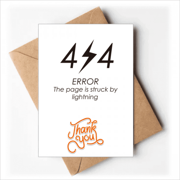 Programmer 404 Error Page Thank You Cards Envelopes Blank Note