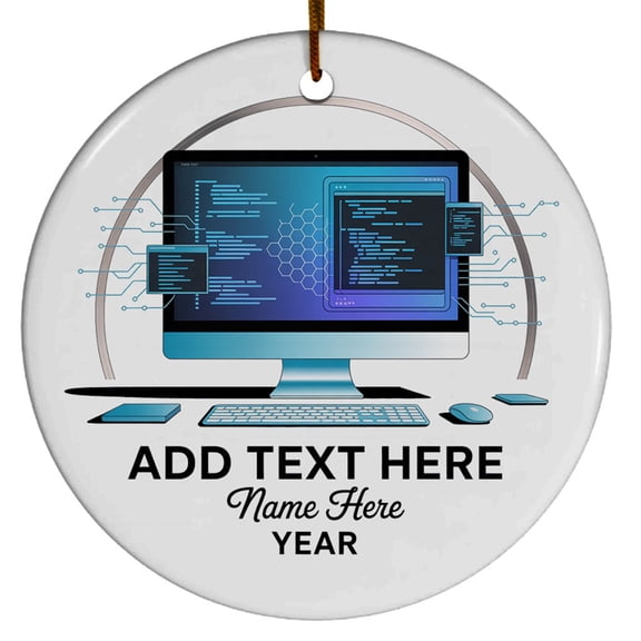 Programmer Christmas Ornaments Gift, Software Developer IT Christmas Ornament 2025, Custom Name Text & Christmas Ornament for Computer Programmer/Software Developer