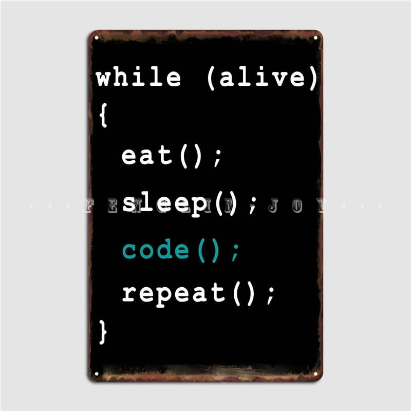 Programmer Coder Poster Metal Plaque Mural Painting Pub Garage ...