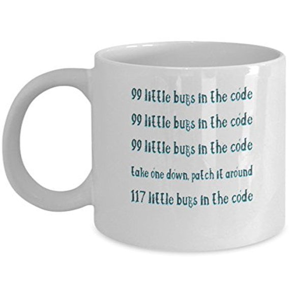 Programmer 11 oz Coffee Mug - 99 Little Bugs in the Code Take One Down White Ceramic Gift